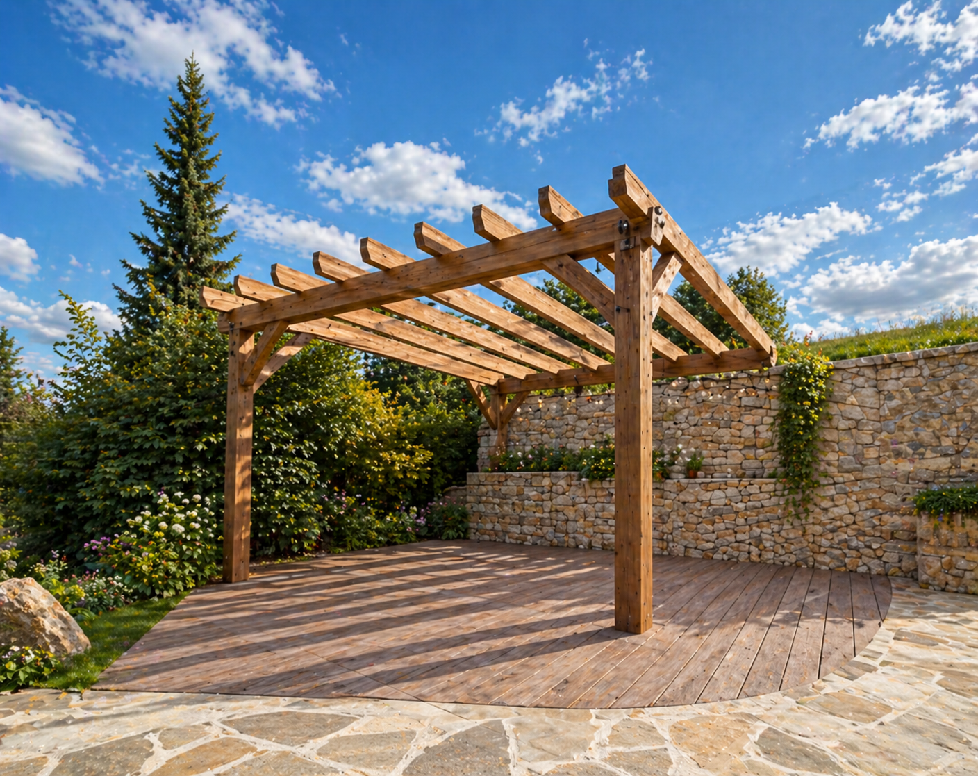 Belle pergola Bois