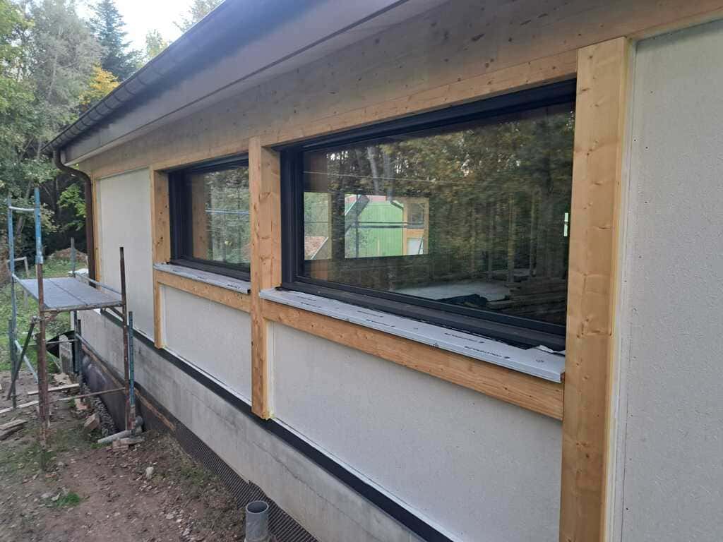 Extension d'un chalet avec une structure bois poteau - poutre - Vue 10