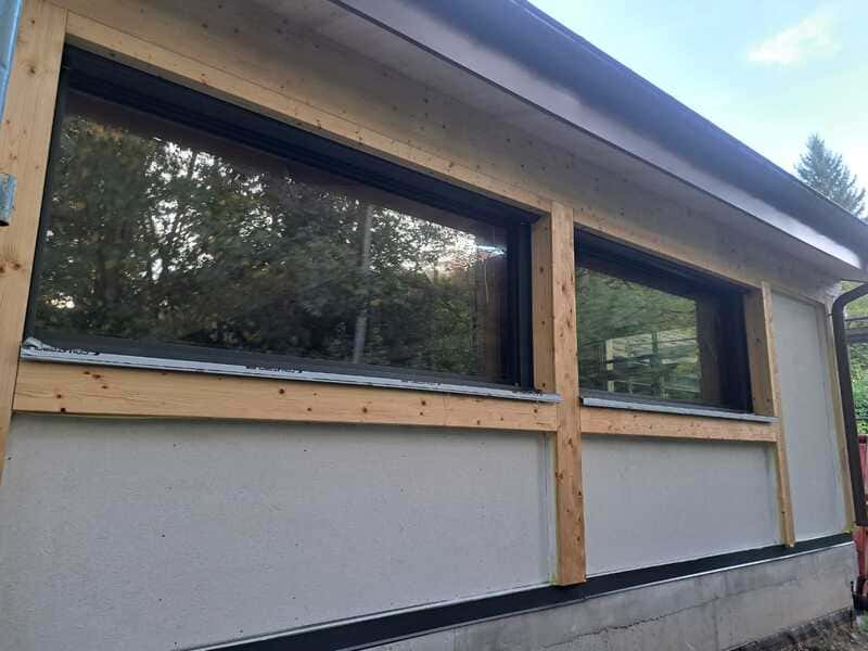 Extension d'un chalet avec une structure bois poteau - poutre - Vue 13